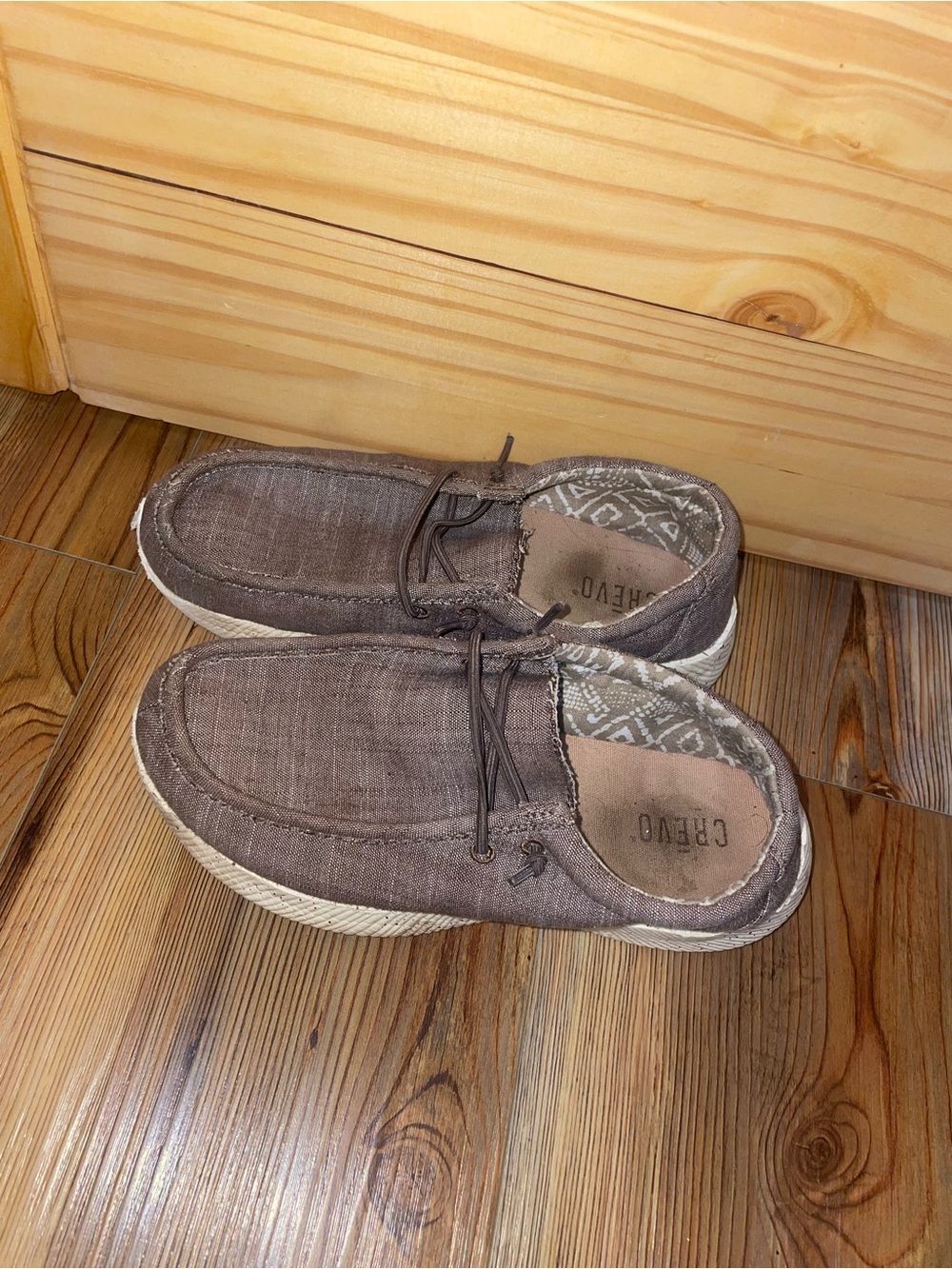 Crevo Brown Kids Moccasin Slip-On Shoes